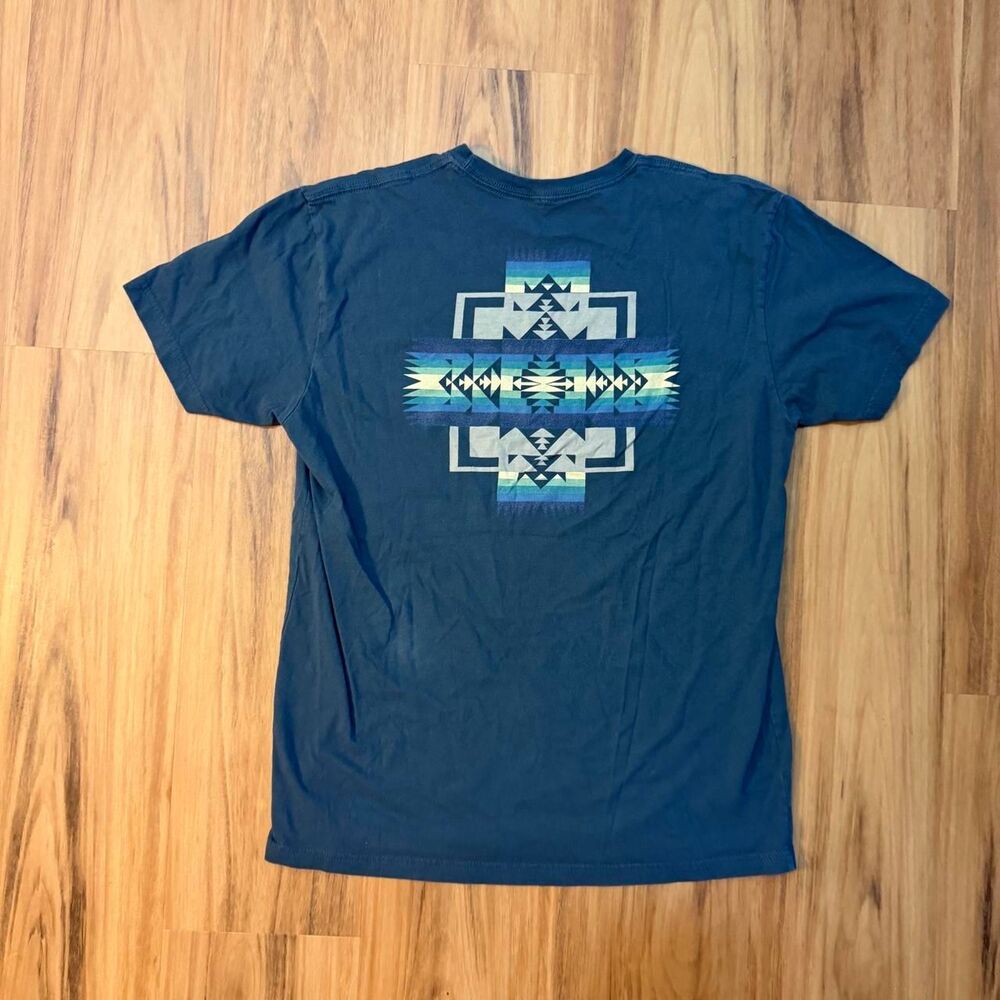 Cool Pendleton Aztec Print Graphic Blue Shirt Men’s Size Large